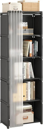 Load image into Gallery viewer, 6-Cube Storage Organizer Book Shelf – DIY Metal Bookcase with Portable Design (Black, Matte Finish)