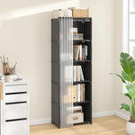 Load image into Gallery viewer, 6-Cube Storage Organizer Book Shelf – DIY Metal Bookcase with Portable Design (Black, Matte Finish)