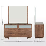 Load image into Gallery viewer, 6-Drawer Dresser With Mirror, Elegant Design Wood Dressing Table With Glass On The Drawers-GCC Home Center