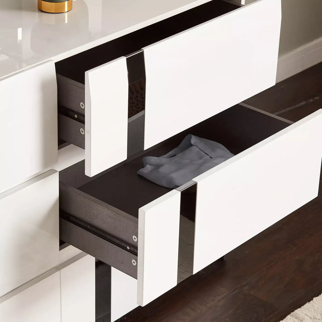 6-Drawer Dresser with Mirror, Engineered Wood For Modern Bedrooms-GCC Home Center