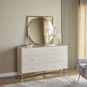 6-Drawer Dresser with Mirror, Modern Vanity Table-GCC Home Center