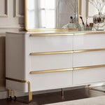 Load image into Gallery viewer, 6-Drawer Dresser with Mirror, Modern Vanity Table With Gold Metal Legs-GCC Home Center