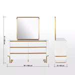 Load image into Gallery viewer, 6-Drawer Dresser with Mirror, Modern Vanity Table With Gold Metal Legs-GCC Home Center