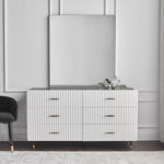 Load image into Gallery viewer, 6-Drawer Dresser with Mirror, Modern Wood Dressing Table-GCC Home Center