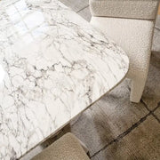 6 Seater Concrete Dining Table – White Grey
