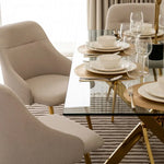 Load image into Gallery viewer, 6-Seater Dining Set – Gold &amp; Beige