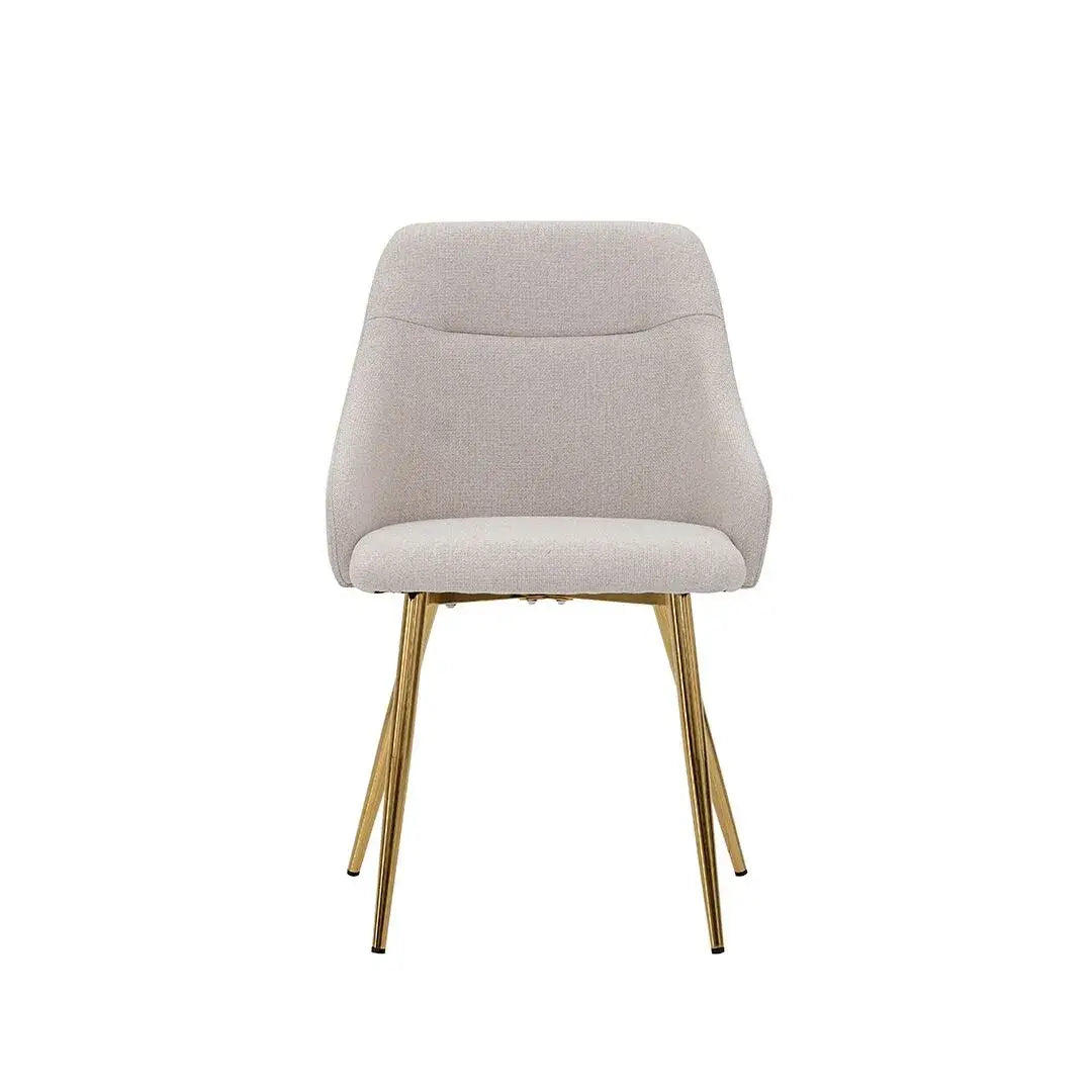6-Seater Dining Set – Gold & Beige