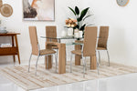 Load image into Gallery viewer, 6-Seater Dining Set – Tempered Glass &amp; Faux Leather