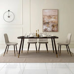 Load image into Gallery viewer, 6-Seater Dining Set – Walnut &amp; Black