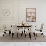Load image into Gallery viewer, 6-Seater Dining Set – Walnut &amp; Black
