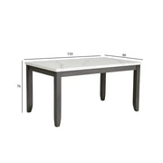 6-Seater Dining Set – White & Antique Grey