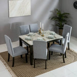 Load image into Gallery viewer, 6-Seater Dining Set – White &amp; Antique Grey