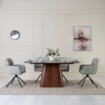 Load image into Gallery viewer, 6-Seater Dining Set With Sintered Stone Top – Walnut &amp; Grey