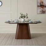 Load image into Gallery viewer, 6-Seater Dining Set With Sintered Stone Top – Walnut &amp; Grey
