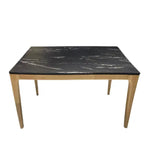 Load image into Gallery viewer, 6-Seater Dining Table with White Textured Top – Solid Wood Legs