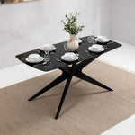 Load image into Gallery viewer, 6-Seater Glass Top Dining Set – Black &amp; Beige