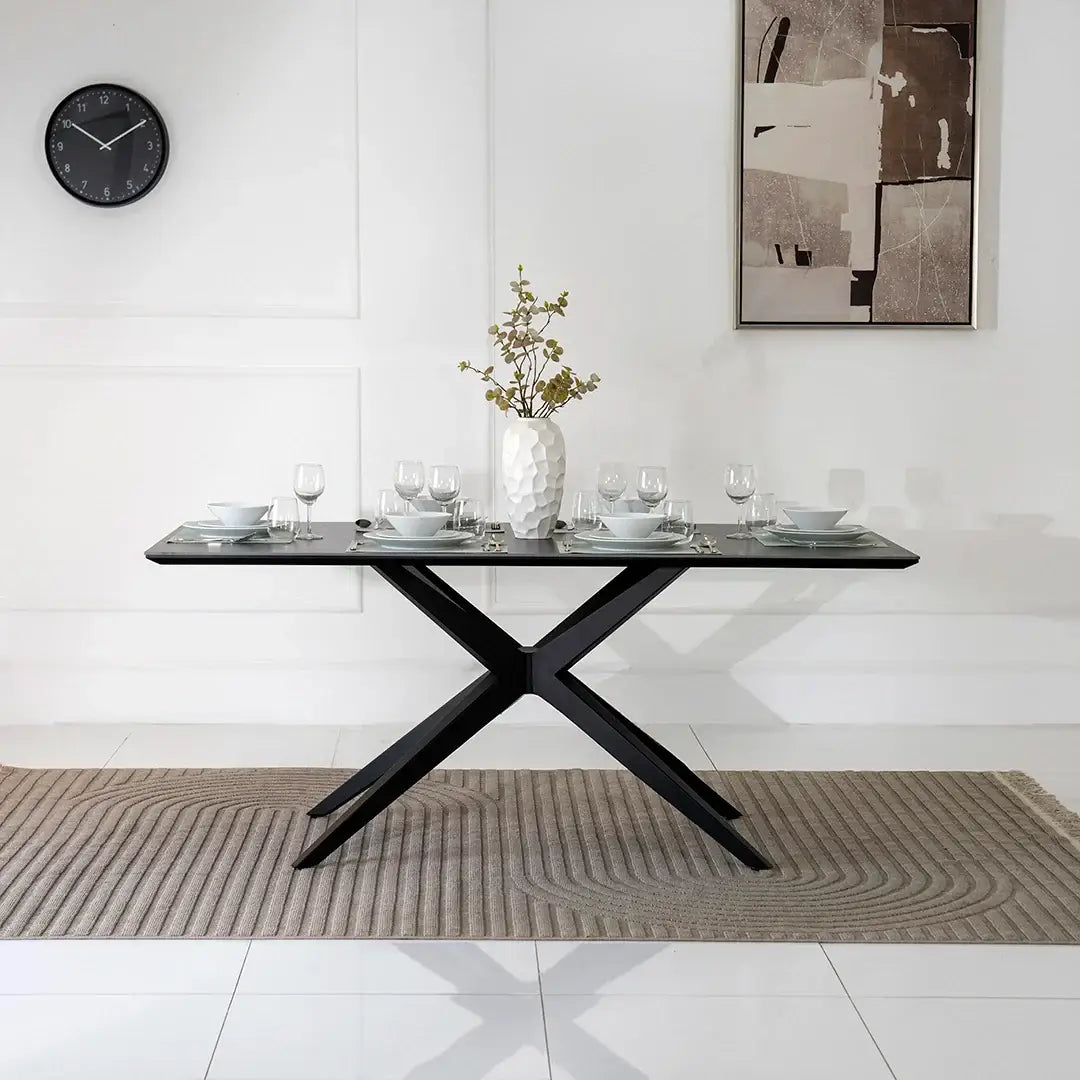 6-Seater Sintered Stone Top Dining Set – Grey