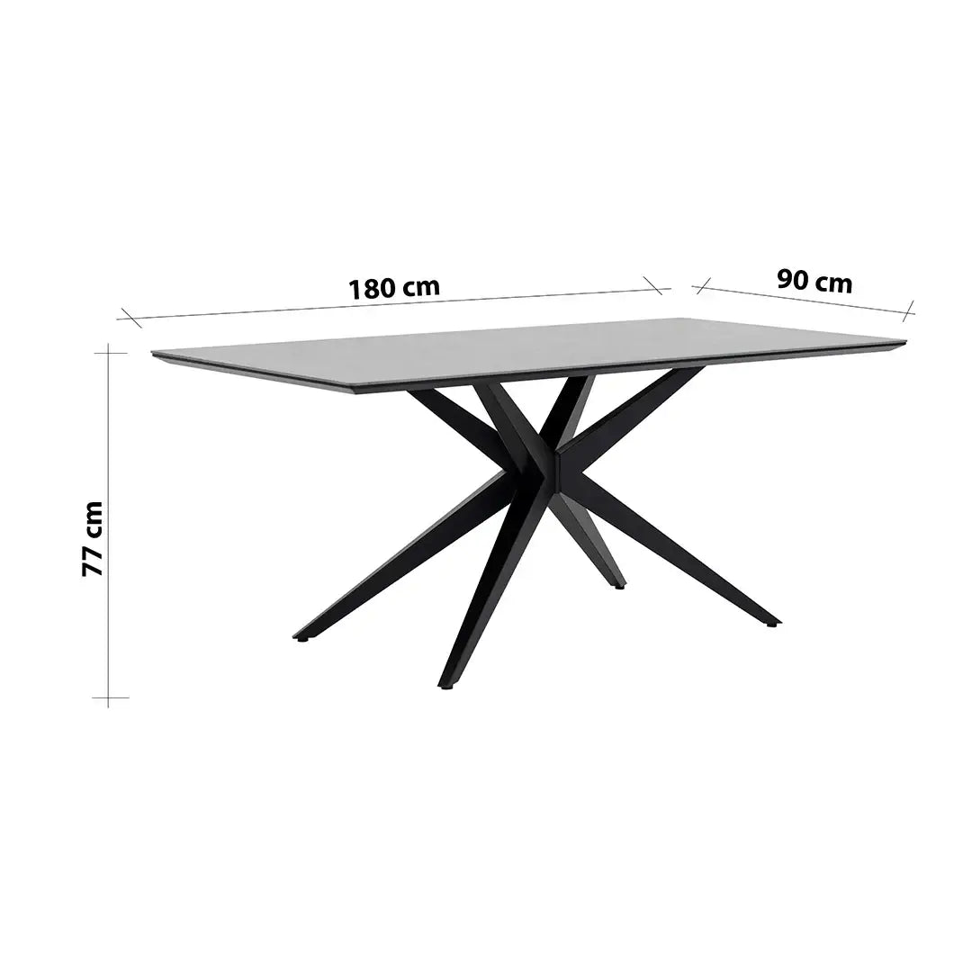 6-Seater Sintered Stone Top Dining Set – Grey
