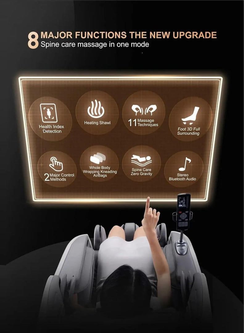 Organized Home Massage Chair A550 With Voice Control i-OPEN flexible guide rail 4D-Pro precision movement Dual intelligent detection Electric calf telescopic 3D all-inclusive air bag for foot (Black)