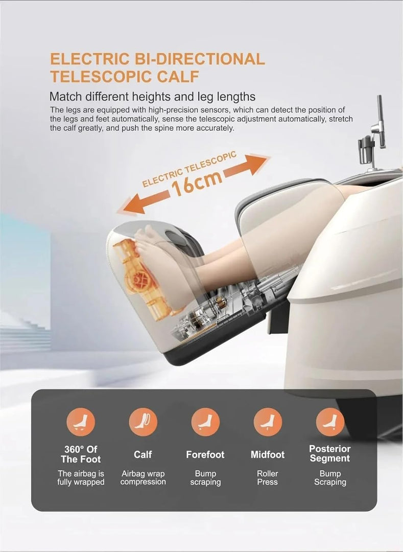 Organized Home Massage Chair A550 With Voice Control i-OPEN flexible guide rail 4D-Pro precision movement Dual intelligent detection Electric calf telescopic 3D all-inclusive air bag for foot (Black)