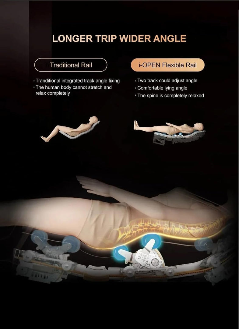 Organized Home Massage Chair A550 With Voice Control i-OPEN flexible guide rail 4D-Pro precision movement Dual intelligent detection Electric calf telescopic 3D all-inclusive air bag for foot (Black)