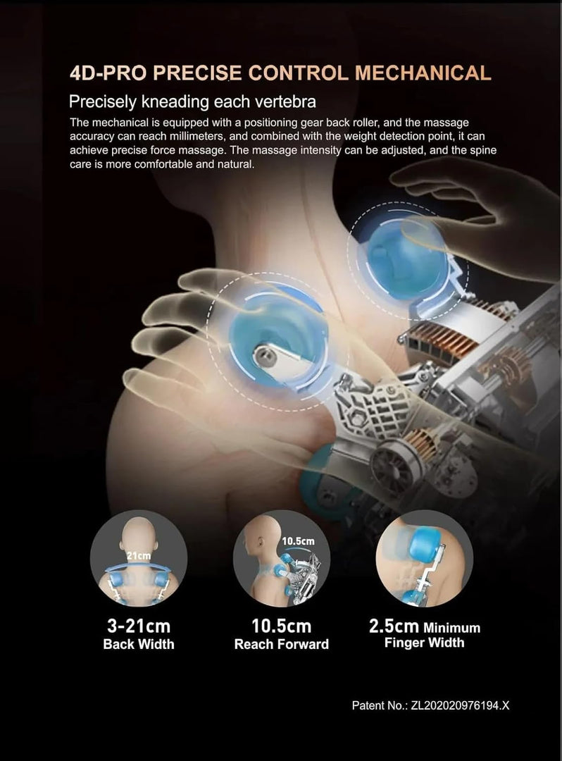 Organized Home Massage Chair A550 With Voice Control i-OPEN flexible guide rail 4D-Pro precision movement Dual intelligent detection Electric calf telescopic 3D all-inclusive air bag for foot (Black)