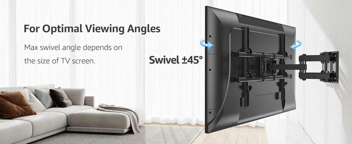 MOUNTUP TV Wall Mount Full Motion TV Mount for Most 42-82 Inch Flat Curved TVs Wall Mount TV Bracket with Articulating