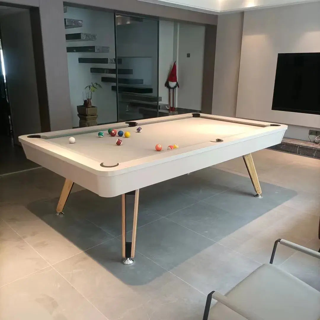 7-ft 3 IN 1 Professional Billiard Pool Tables with Full Accessory Pool Table with Table Tennis Top - White with Grey Felt