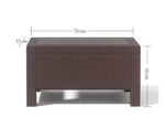Load image into Gallery viewer, 7-Seater Outdoor Sofa Set, Dark Brown Plastic with Rattan Design Modern Style, Beige Cushions and Coffee Table, Ideal for Gardens, Patios, Balconies, and Poolside Areas