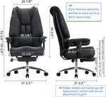 Load image into Gallery viewer, Big and Tall Office Chair 400lbs Wide Seat, Leather High Back Executive Office Chair with Foot Rest, Ergonomic Chairs Lumbar Support for Lower Back Pain Relief (Black)
