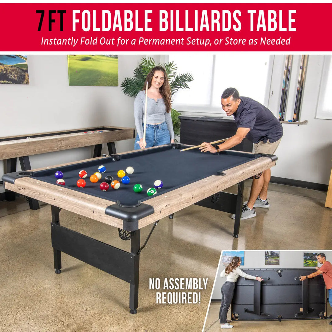 7ft Portable Foldable Pool Billiard Tables With Full Set of Accessories for Kids and Adults