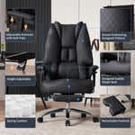 Load image into Gallery viewer, Big and Tall Office Chair 400lbs Wide Seat, Leather High Back Executive Office Chair with Foot Rest, Ergonomic Chairs Lumbar Support for Lower Back Pain Relief (Black)
