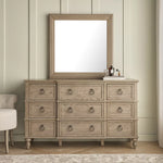 Load image into Gallery viewer, 9-Drawer Dresser with Mirror, Elegant Vanity Table For Traditional Bedroom-GCC Home Center