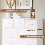 Load image into Gallery viewer, 9-Drawer Fabric Storage Dresser – Storage Cabinet for Bedroom or Living Room (White)