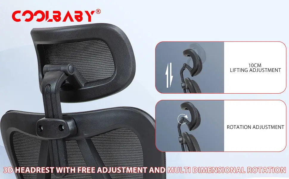Ergonomic Office Chair – High Back Desk Chair with Adjustable Lumbar Support 3D Metal Headrest and Armrests – 130°