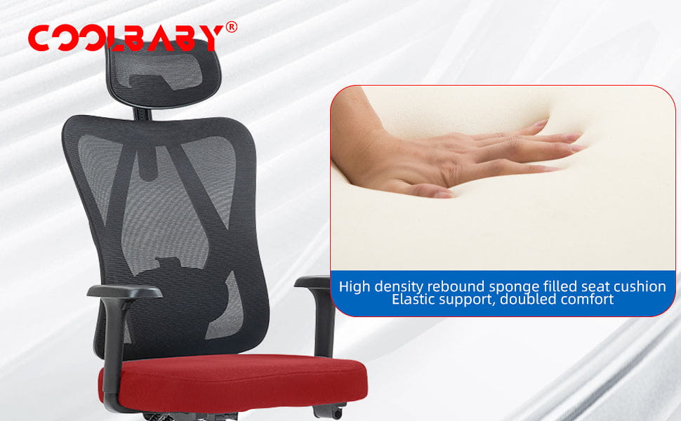 Ergonomic Office Chair – High Back Desk Chair with Adjustable Lumbar Support 3D Metal Headrest and Armrests – 130°