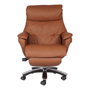 Executive High Back Leather Office Chair With Lumbar Support, Sofa Chair-GCC Home Center