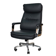 Luxury High Back Office Chair With Leather Pads And Metal Legs-GCC Home Center