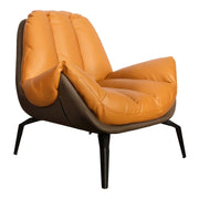 PU Leather Single Seater Office Sofa, Brown-GCC Home Center