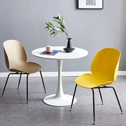 Modern Round Kitchen Dining Table with Sturdy Metal Base & MDF Top - Ideal for Small Spaces, Easy Assembly-GCC Home Center