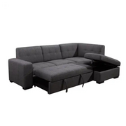 Modern Chesterfield Sofa Bed - Adjustable 3-Seater with Fabric Upholstery and Solid Wood Frame-GCC Home Center