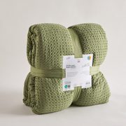 Luxurious Double-Layer Queen Blanket – Waffle & Plush Fur Design, 200x220 cm-GCC Home Center