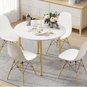Modern 5-Piece Dining Set with Solid Wood Frame – Includes Square Table and 4 Chairs, Easy Assembly-GCC Home Center