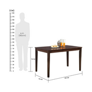 Mid-Century Modern 5-Piece Dining Set – Rectangular Table with 4 Chairs, Sturdy and No Assembly Required-GCC Home Center