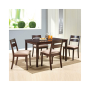 Mid-Century Modern 5-Piece Dining Set – Rectangular Table with 4 Chairs, Sturdy and No Assembly Required-GCC Home Center