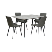 Modern 4-Seater Marble Dining Table with Stainless Steel Frame - Elegant Design for Home, Office, or Living Room-GCC Home Center