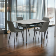 Modern 4-Seater Marble Dining Table with Stainless Steel Frame - Elegant Design for Home, Office, or Living Room-GCC Home Center