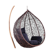 Outdoor Hanging Egg Chair with Stand - Weather-Resistant Rattan, Sturdy Steel Frame & All-Weather Cushions for Patio, Garden, or Indoor Use-GCC Home Center
