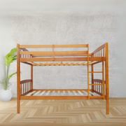Contemporary Wooden Bed Frame - No Box Spring Needed, Sturdy Design with Brown Finish-GCC Home Center