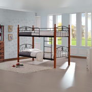 Mahogany Twin Bunk Bed with Sturdy Frame & Plush Cushions - Durable & Stylish Multi-Colored Design-GCC Home Center